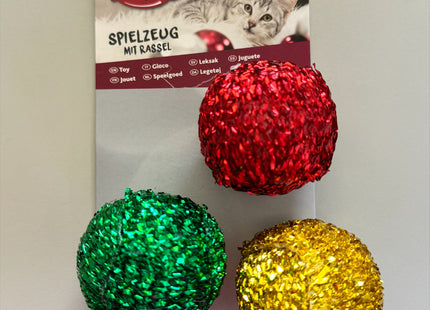 Trixie Xmas Rasselbälle - Kunststoff, 3er-Set bunt