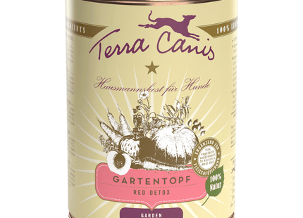 Terra Canis - Gartentopf Red Detox, Schonend gegarte Obst-Gemüse-Mischung für Hundedetox 400g