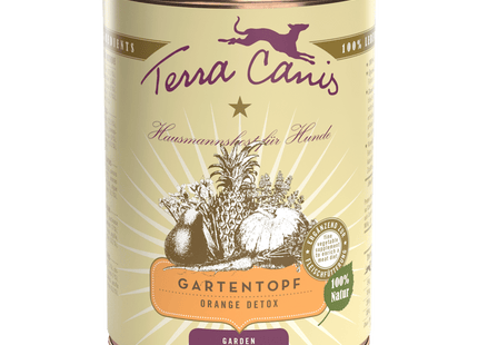 Terra Canis - Gartentopf Orange Detox, Schonend gegarte Obst-Gemüse-Mischung 400g